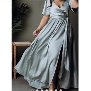 NEW Baltic Born Sicily Sage Satin Maxi Dress